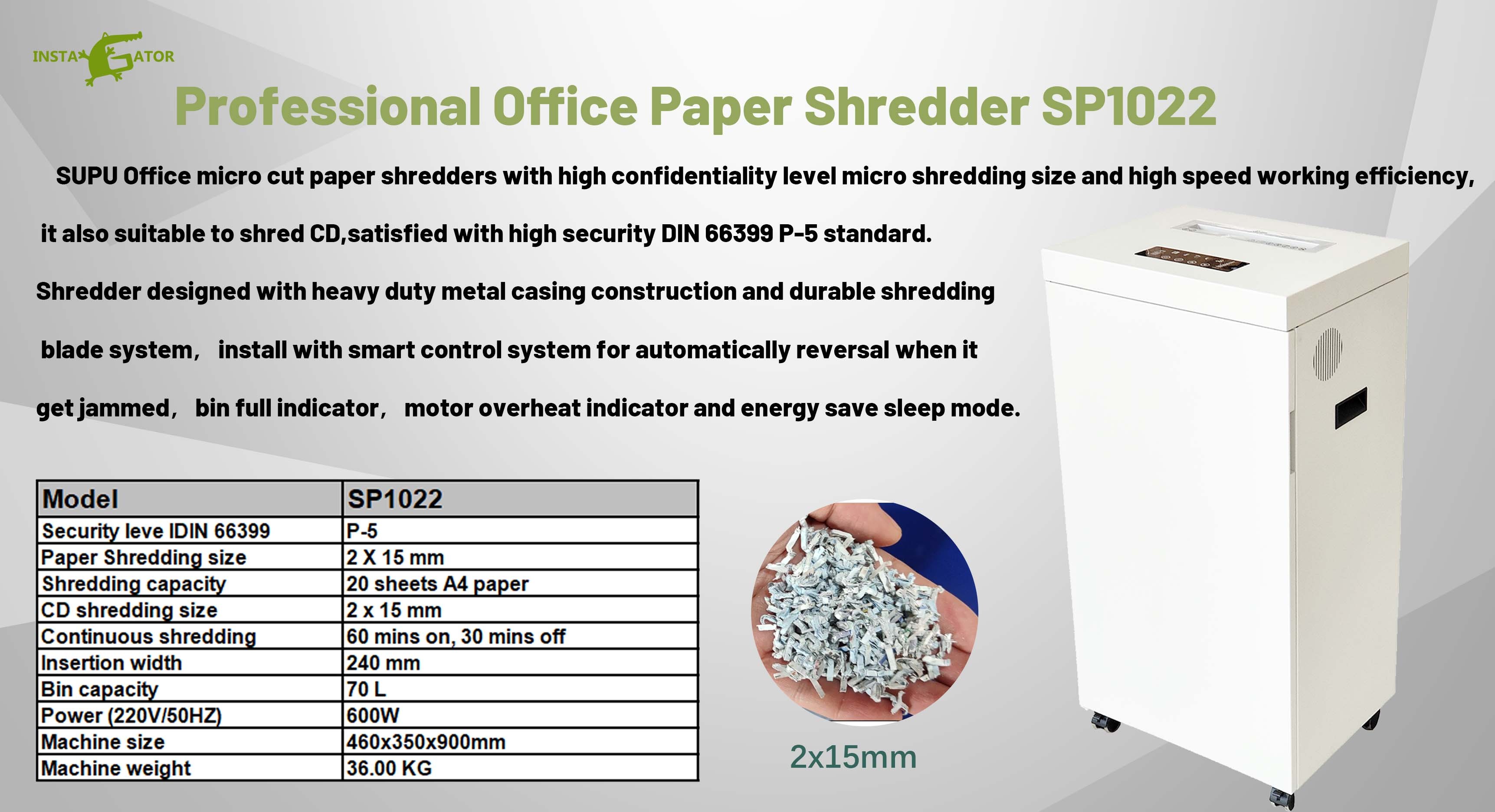 P5 Grade A4/A3 Shredder, Equipped with PLC Intelligent Control System, Is Suitable for Home Office and Office Operation