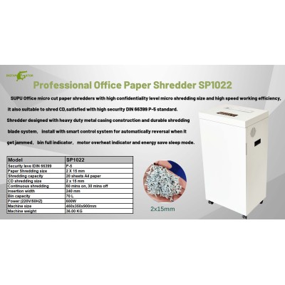 P5 Grade A4/A3 Shredder, Equipped with PLC Intelligent Control System, Is Suitable for Home Office and Office Operation