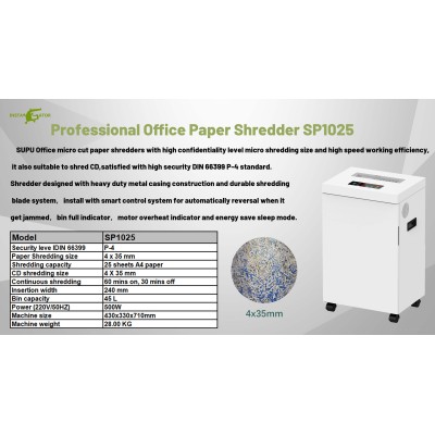 High-security CD and Document Shredders, with High-efficiency Shredding Speed, Meet the Demands of High-intensity Office Work