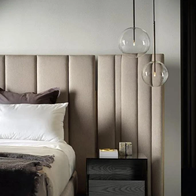 tête de lit en tissu propre