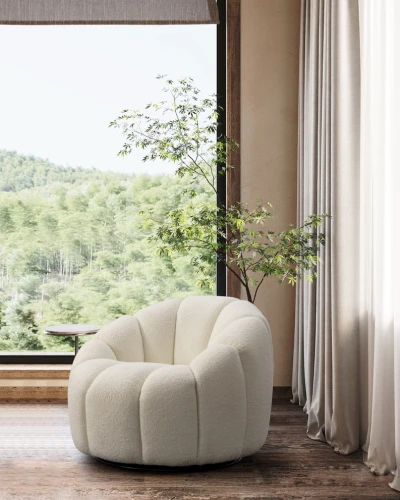 Sillas a medida | Silla Boucle color crema Elijah | Silla de salón | Silla mayorista