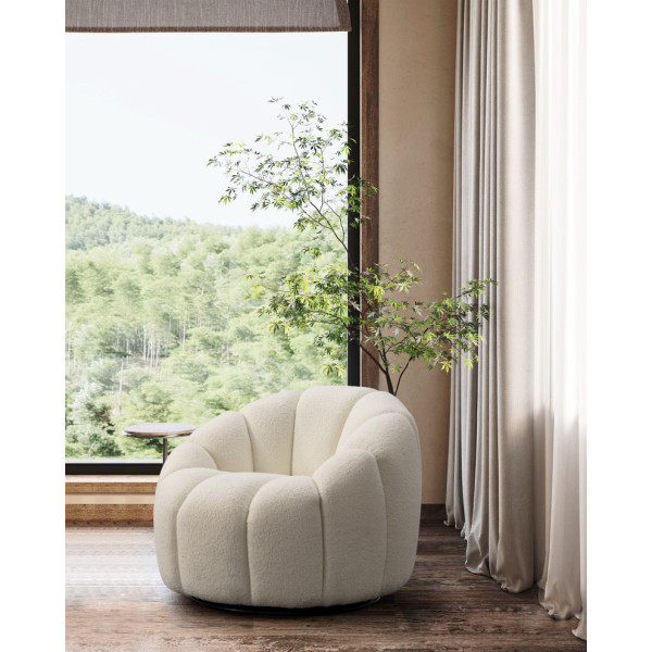 Sillas a medida | Silla Boucle color crema Elijah | Silla de salón | Silla mayorista