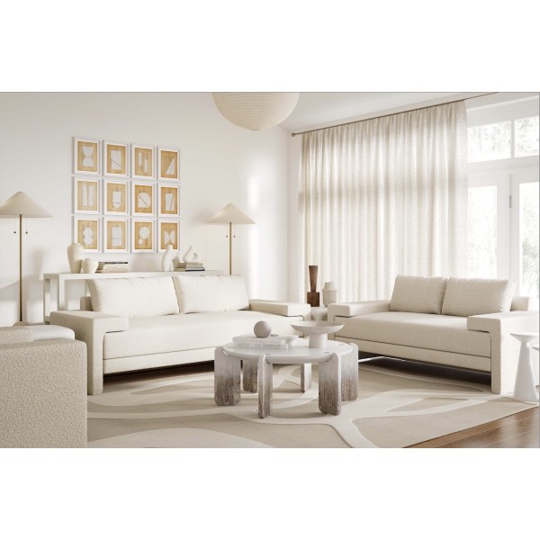 Fabric sofa | MAEVE CREAM BOUCLE UPHOLSTERED SOFA | Livingroom furniture | Sofa manufacture