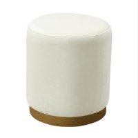 Fabric stool |Opal Cream Velvet Ottoman | Livingroom furniture | Furniture manufacture