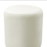 Taburete de tela | Otomana de terciopelo crema ópalo | Muebles de salón | Fabricación de muebles