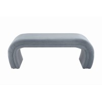 Fabric bench | Kenya Sea Blue Velvet Bench | Living room furniture | Furniutre Wholesaler