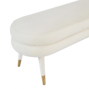 Скамейка из ткани | Кремовая бархатная скамья Betty | Мебель для гостиной | Оптовая торговля мебелью