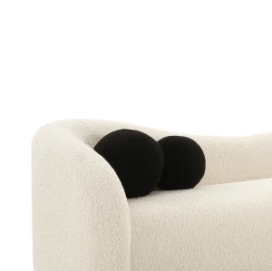 Sofá de tela | Sofá Leonie de piel sintética beige | Sofá de salón | Fabricación de sofás