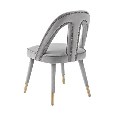 Fabric dining chairs | Petra Light Grey Velvet Side Chair | Diningroom furniture | Factory furniture