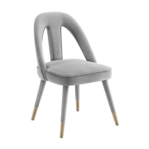 Fabric dining chairs | Petra Light Grey Velvet Side Chair | Diningroom furniture | Factory furniture