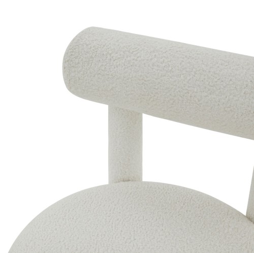 Chaises de salle à manger en tissu | Chaise Boucle Blanche Carmel | Meubles de salle à manger | Grossiste meuble
