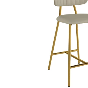Chaises de salle à manger en tissu | Tabouret de comptoir en cuir végétalien Ariana Nude | Meubles de bar | Mobilier d'usine