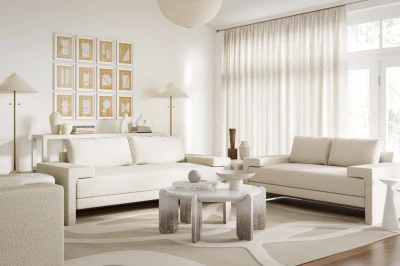 Sillas a medida | sillas al por mayor ｜ Silla decorativa tapizada Maeve Cream Boucle ｜ Fabricación de sillas