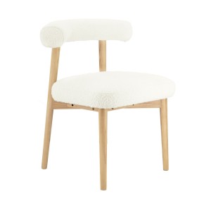 Стулья для столовой из ткани | Spara Кресло-букле кремового цвета | обеденные стулья на заказ | лучшие обеденные стулья из ткани