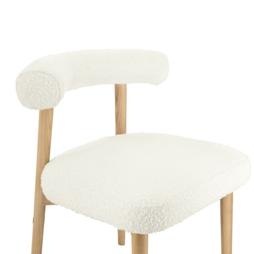 Chaises de salle à manger en tissu | Chaise d'appoint Spara Crème Boucle | chaises de salle à manger sur mesure | meilleures chaises de salle à manger en tissu