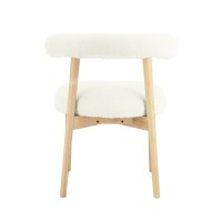 Sillas de comedor de tela | Silla auxiliar Spara Boucle color crema | sillas de comedor personalizadas | Las mejores sillas de comedor de tela.