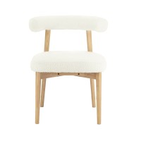 Sillas de comedor de tela | Silla auxiliar Spara Boucle color crema | sillas de comedor personalizadas | Las mejores sillas de comedor de tela.