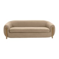 Fabric sofa | Lina Cafe Au Lait Brown Velvet Sofa | Livingroom sofa