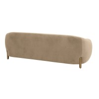 Fabric sofa | Lina Cafe Au Lait Brown Velvet Sofa | Livingroom sofa