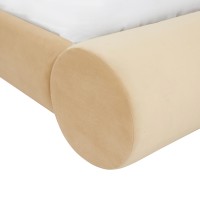 Camas a medida | Cama Durwin de terciopelo champán en tamaño Queen | Muebles de dormitorio | muebles mayorista
