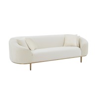 Sofá de tela | Sofá plisado color crema Michelle de Inspire Me Home Decor | Sofá de salón | muebles de fabrica
