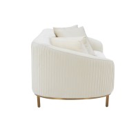 Sofá de tela | Sofá plisado color crema Michelle de Inspire Me Home Decor | Sofá de salón | muebles de fabrica