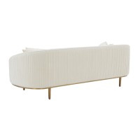 Sofá de tela | Sofá plisado color crema Michelle de Inspire Me Home Decor | Sofá de salón | muebles de fabrica