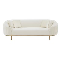 Тканевый диван | Кремовый плиссированный диван Michelle от Inspire Me Домашний декор | Диван для гостиной | Фабрика мебели
