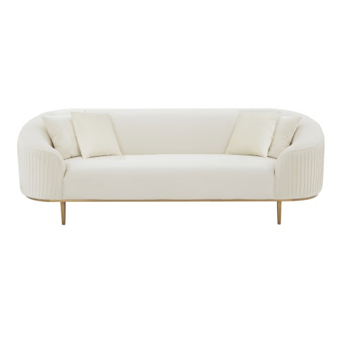 Тканевый диван | Кремовый плиссированный диван Michelle от Inspire Me Домашний декор | Диван для гостиной | Фабрика мебели
