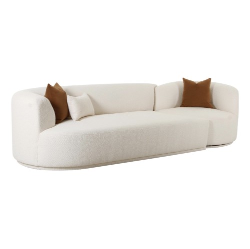 Тканевый диван | Модульный диван LAF из двух частей Fickle Cream Boucle | Диван для гостиной | Фабрика мебели