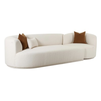 Fabric sofa | Fickle Cream Boucle 2-Piece Modular LAF Sofa | Livingroom sofa | Factory furniture