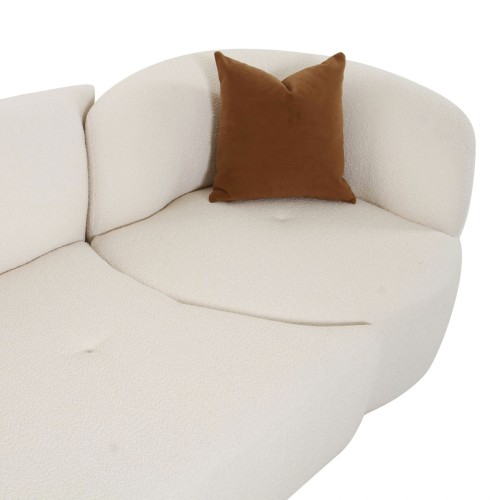 Canapé en tissu | Canapé LAF modulaire 2 pièces Boucle crème inconstant | Canapé de salon | Mobilier d'usine
