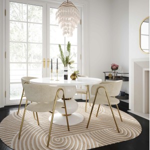 Sillas de comedor de tela | Silla de comedor Lara Cream - Juego de 2 de Inspire Me! Decoración del hogar | Silla de comedor | muebles de fabrica