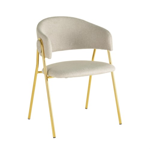 Chaises de salle à manger en tissu | Chaise de salle à manger Lara Cream – Ensemble de 2 par Inspire Me ! Décoration intérieure | Chaise de salle à manger | Mobilier d'usine