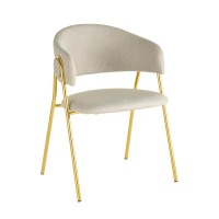 Chaises de salle à manger en tissu | Chaise de salle à manger Lara Cream – Ensemble de 2 par Inspire Me ! Décoration intérieure | Chaise de salle à manger | Mobilier d'usine