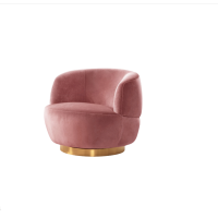 Sillas a medida | Silla giratoria de terciopelo al por mayor | Silla decorativa giratoria de aspecto moderno para sala de estar