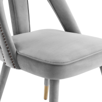 Sillas de comedor de tela | Silla auxiliar Petra de terciopelo gris claro | Muebles de comedor | muebles de fabrica