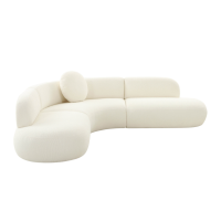 Sofá de tela| Seccional Broohah Cream Boucle | sofá de salón
