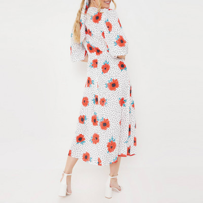 OEM women dress | wholesale print design dress | half sleeve casual dresses