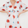 Women clothing wholesale print design half sleeve button front casual shirt midi women dresses designer dress