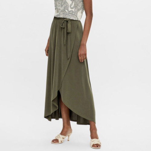 Plus size ladies waist belt asymmetric skirt custom color casual long skirts for women
