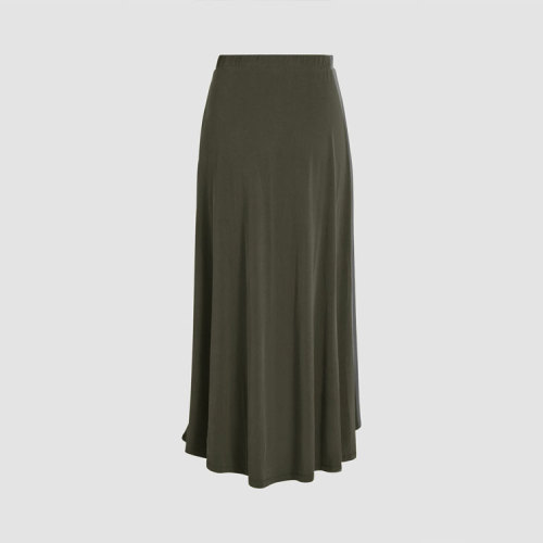 plus size ladies waist belt asymmetric skirt custom color casual long skirts for women