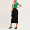 Custom knitted midi skirts | Fashion ladies dress | slit front skirt | custom color women dress | black dress