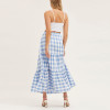 OEM skirt | Ladies casual skirts | maxi plus size skirt | drawstring waist skirt | plaid long skirts