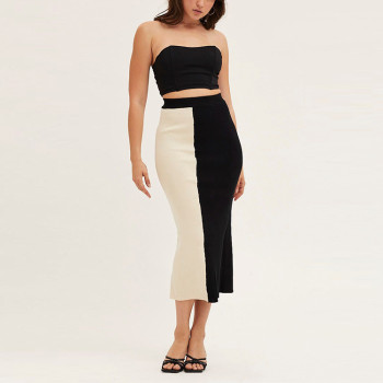 Custom summer dresses | black and white patchwork color skirt | wrap dress.
