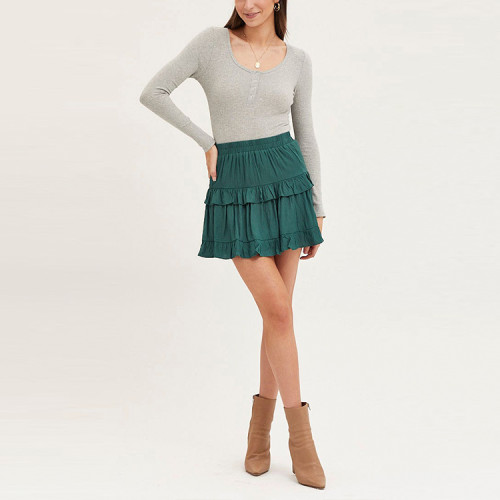 Fashion new style a-line flounced mini skirt women casual short skirts summer