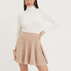 Custom color new style a-line short skirt fashion elastic waist knitted mini skirts for women
