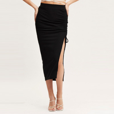 Custom dress | Ladies fashion rib jersey dress | women elastic waist long tight dress