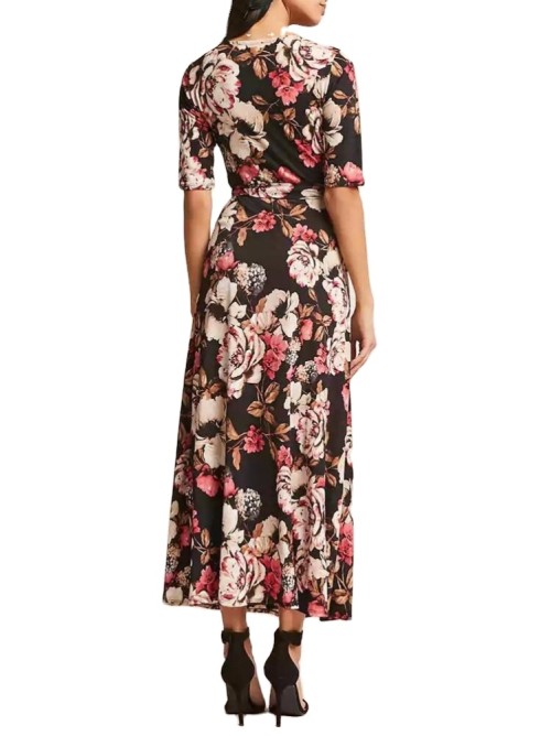 Floral Maxi Dress Deep V neck cotton women puff sleeve vacation dress