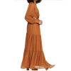 Linen Blend Maxi Dress Basic Style Strap Detail Summer Casual Loose Slip Dress Hollowed-out dress